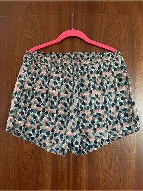 Mirth Cotton Shorts in Pink & Navy Abstract Print